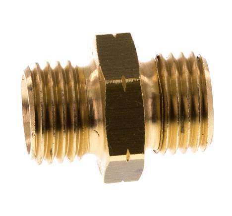 Double Nipple G Male Left Hand Brass 16bar (224.8psi) 17mm Hex [2 Pieces]