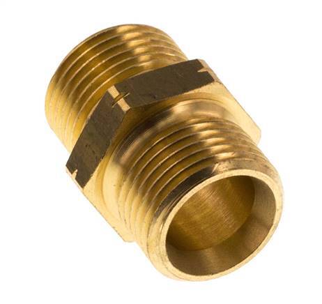 Double Nipple G Male Left Hand Brass 16bar (224.8psi) 19mm Hex [2 Pieces]