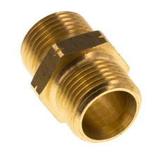 Double Nipple G Male Left Hand Brass 16bar (224.8psi) 19mm Hex [2 Pieces]