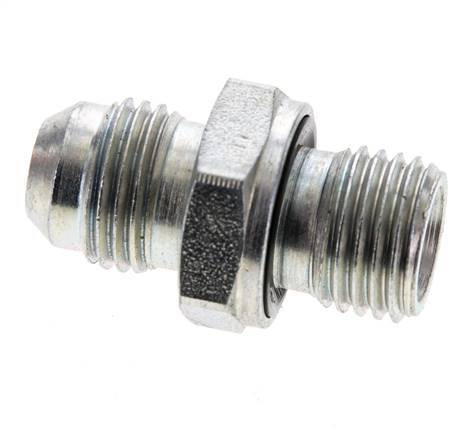 JIC Double Nipple M14 X 1.5 x UNF 9/16''-18 Steel NBR 275bar (3863.75psi) [2 Pieces]