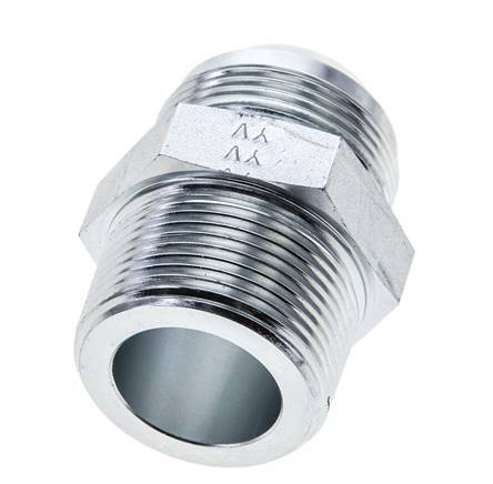 JIC Double Nipple UN 1-5/8''-12 x 1 1/4'' NPT Steel 80bar (1124.0psi)