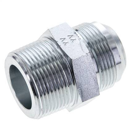 JIC Double Nipple UN 1-5/8''-12 x 1 1/4'' NPT Steel 80bar (1124.0psi)