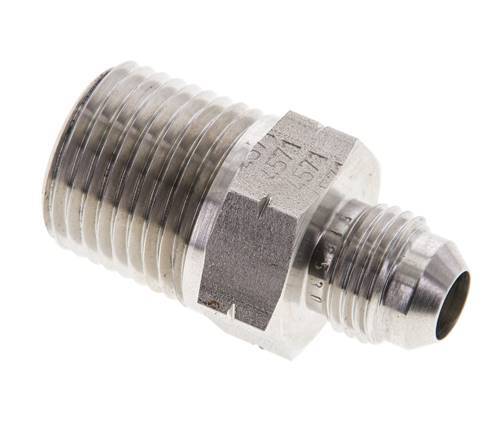 JIC Double Nipple UNF 9/16''-18 x 1/2'' NPT Stainless Steel 210bar (2950.5psi)
