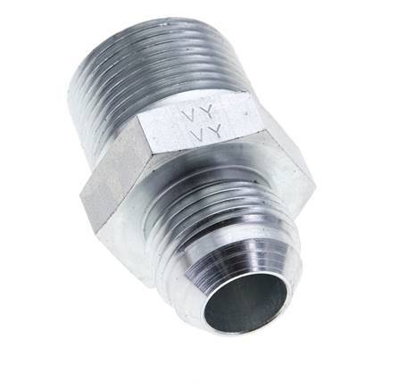 JIC Double Nipple UN 1-1/16''-12 x 1'' NPT Steel 140bar (1967.0psi)