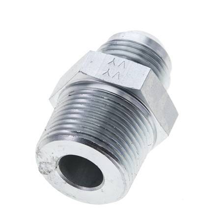 JIC Double Nipple UN 1-1/16''-12 x 1'' NPT Steel 140bar (1967.0psi)