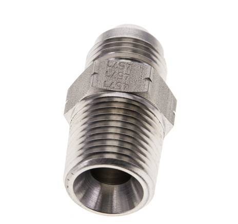 JIC Double Nipple UNF 3/4''-16 x 1/2'' NPT Stainless Steel 210bar (2950.5psi)