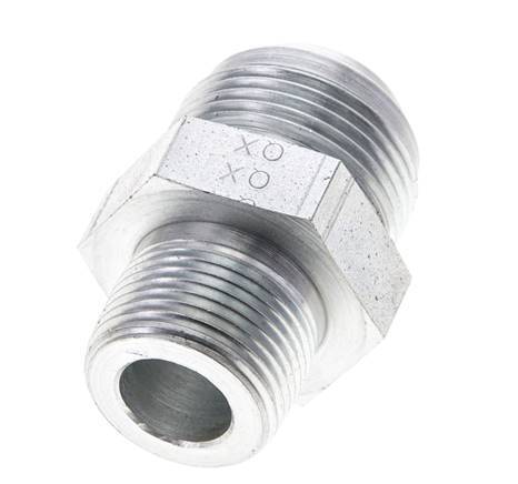 JIC Double Nipple UN 1-5/16''-12 x 3/4'' NPT Steel 170bar (2388.5psi)