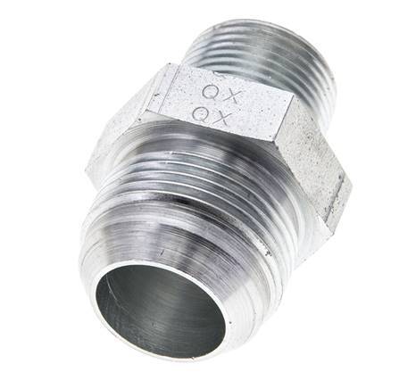 JIC Double Nipple UN 1-5/16''-12 x 3/4'' NPT Steel 170bar (2388.5psi)