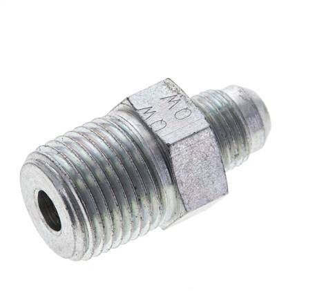 JIC Double Nipple UNF 9/16''-18 x 1/2'' NPT Steel 210bar (2950.5psi) [2 Pieces]