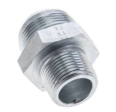 JIC Double Nipple UN 1-5/8''-12 x 1'' NPT Steel 140bar (1967.0psi)
