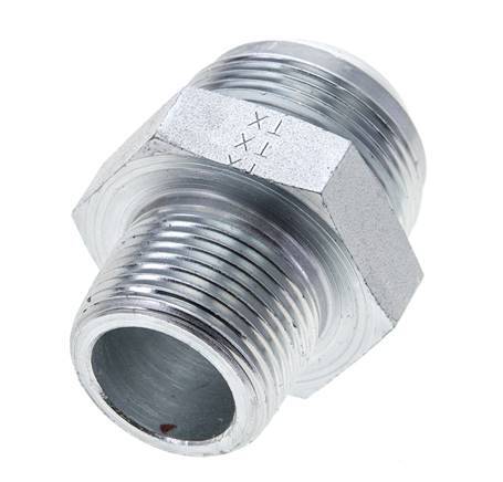 JIC Double Nipple UN 1-5/8''-12 x 1'' NPT Steel 140bar (1967.0psi)