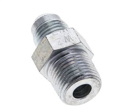 JIC Double Nipple UNF 9/16''-18 x 3/8'' NPT Steel 210bar (2950.5psi) [2 Pieces]