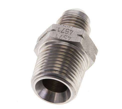 JIC Double Nipple UNF 1/2''-20 x 3/8'' NPT Stainless Steel 210bar (2950.5psi)