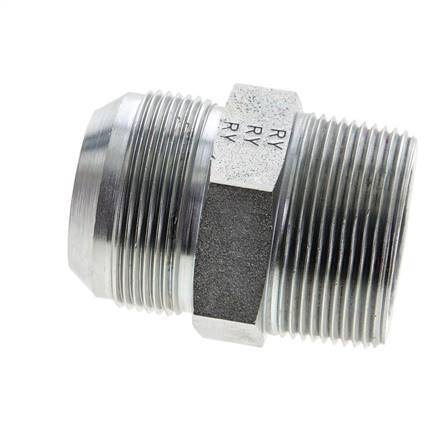 JIC Double Nipple UN 1-7/8''-12 x 1 1/2'' NPT Steel 80bar (1124.0psi)