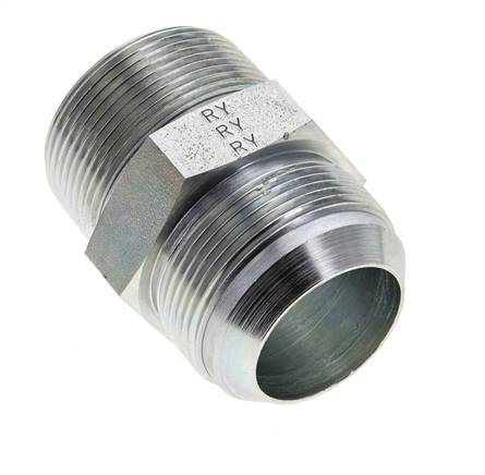 JIC Double Nipple UN 1-7/8''-12 x 1 1/2'' NPT Steel 80bar (1124.0psi)
