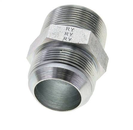 JIC Double Nipple UN 1-7/8''-12 x 1 1/2'' NPT Steel 80bar (1124.0psi)