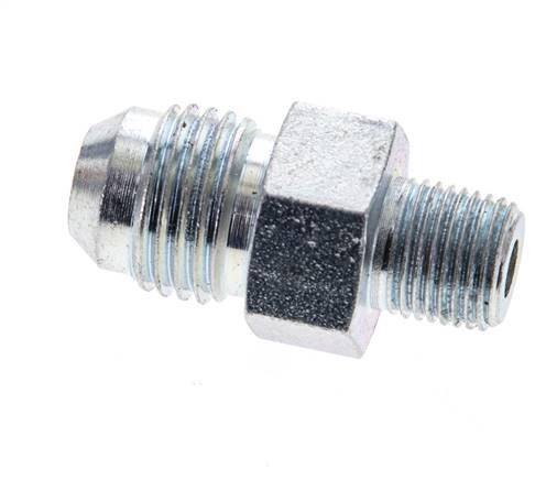 JIC Double Nipple UNF 9/16''-18 x 1/8'' NPT Steel 275bar (3863.75psi) [2 Pieces]