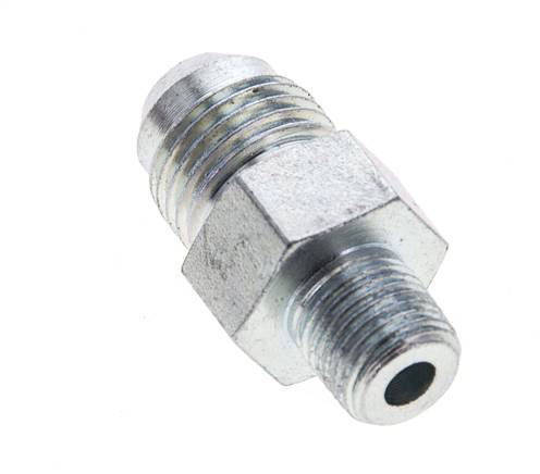 JIC Double Nipple UNF 9/16''-18 x 1/8'' NPT Steel 275bar (3863.75psi) [2 Pieces]
