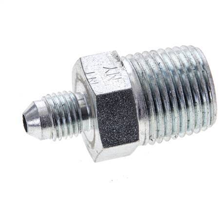 JIC Double Nipple UNF 7/16''-20 x 1/2'' NPT Steel 210bar (2950.5psi) [2 Pieces]