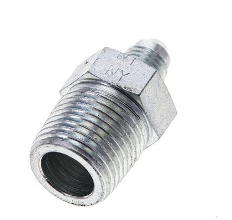 JIC Double Nipple UNF 7/16''-20 x 1/2'' NPT Steel 210bar (2950.5psi) [2 Pieces]