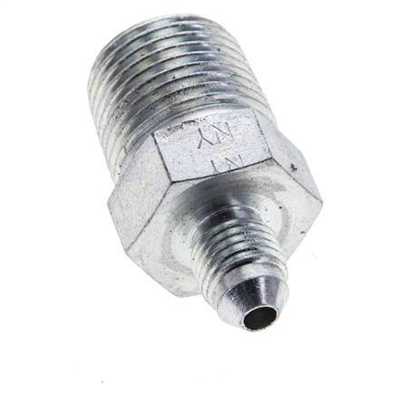 JIC Double Nipple UNF 7/16''-20 x 1/2'' NPT Steel 210bar (2950.5psi) [2 Pieces]