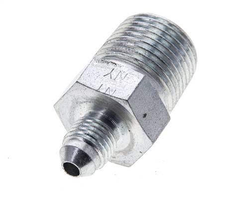 JIC Double Nipple UNF 7/16''-20 x 1/2'' NPT Steel 210bar (2950.5psi) [2 Pieces]