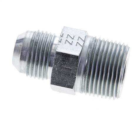 JIC Double Nipple UNF 7/8''-14 x 3/4'' NPT Steel 170bar (2388.5psi)