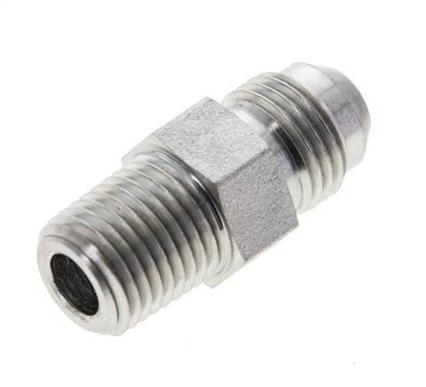 JIC Double Nipple UNF 9/16''-18 x 1/4'' NPT Steel 275bar (3863.75psi) [2 Pieces]