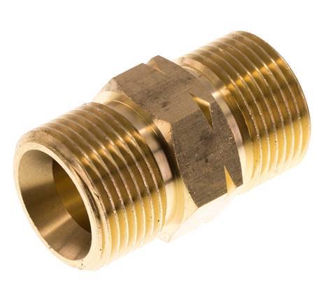 Espiga doble G3/4'' Macho x Macho Izquierda Latón 16bar (224.8psi) 27mm Hex.