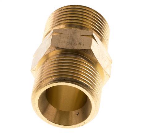 Espiga doble G3/4'' Macho x Macho Izquierda Latón 16bar (224.8psi) 27mm Hex.