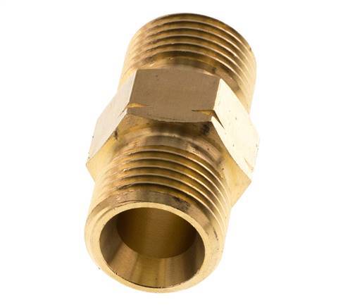 Espiga doble G1/2'' Macho x Macho Izquierda Latón 16bar (224.8psi) 22mm Hex.
