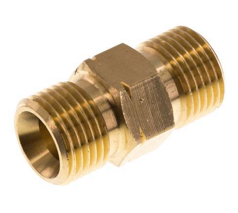 Espiga doble G1/2'' Macho x Macho Izquierda Latón 16bar (224.8psi) 22mm Hex.