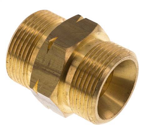 Espiga doble G1 1/4'' Macho x Macho Izquierda Latón 16bar (224.8psi) 46mm Hex.