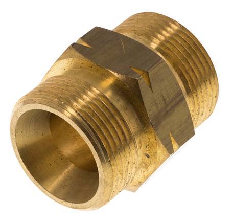 Espiga doble G1 1/4'' Macho x Macho Izquierda Latón 16bar (224.8psi) 46mm Hex.