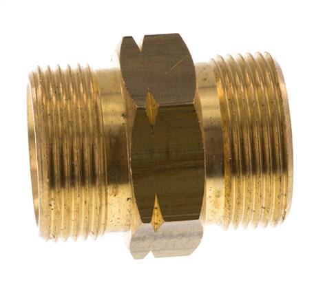 Espiga doble G1 1/4'' Macho x Macho Izquierda Latón 16bar (224.8psi) 46mm Hex.