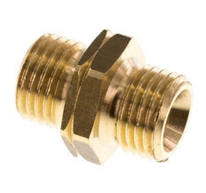 Double Nipple G1/4'' Male x Male Left Hand Brass 16bar (224.8psi) 17mm Hex [2 Pieces]