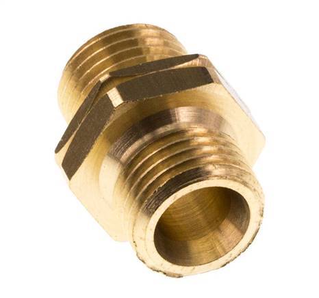 Double Nipple G1/4'' Male x Male Left Hand Brass 16bar (224.8psi) 17mm Hex [2 Pieces]