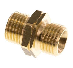 Double Nipple G1/4'' Male x Male Left Hand Brass 16bar (224.8psi) 17mm Hex [2 Pieces]
