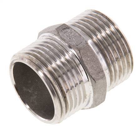 Espiga doble G1'' Acero inoxidable Junta plana 16bar (224.8psi) 36mm Hex.