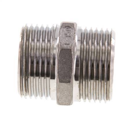 Espiga doble G1'' Acero inoxidable Junta plana 16bar (224.8psi) 36mm Hex.