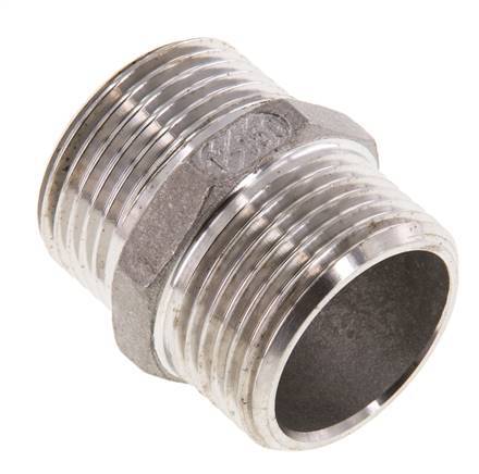 Espiga doble G1'' Acero inoxidable Junta plana 16bar (224.8psi) 36mm Hex.