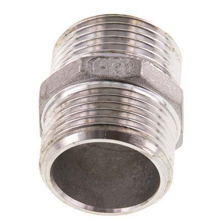 Espiga doble G1'' Acero inoxidable Junta plana 16bar (224.8psi) 36mm Hex.