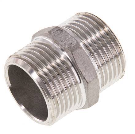 Espiga doble G1'' Acero inoxidable Junta plana 16bar (224.8psi) 36mm Hex.