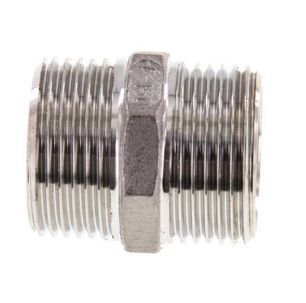 Espiga doble G1'' Acero inoxidable Junta plana 16bar (224.8psi) 36mm Hex.