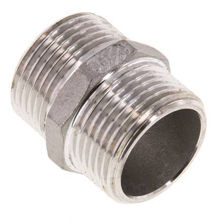 Espiga doble G1'' Acero inoxidable Junta plana 16bar (224.8psi) 36mm Hex.