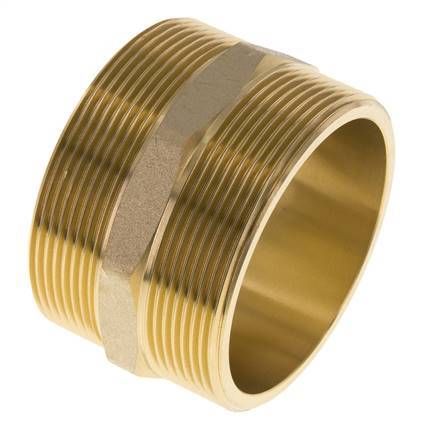Espiga doble G2 1/2'' latón junta plana 16bar (224.8psi) 76mm hexagonal