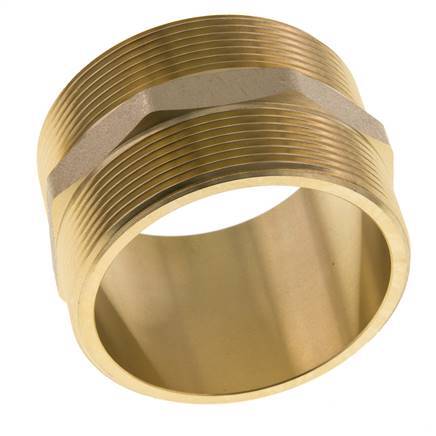 Espiga doble G2 1/2'' latón junta plana 16bar (224.8psi) 76mm hexagonal