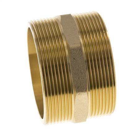 Espiga doble G2 1/2'' latón junta plana 16bar (224.8psi) 76mm hexagonal