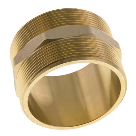 Espiga doble G2 1/2'' latón junta plana 16bar (224.8psi) 76mm hexagonal