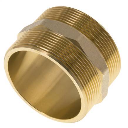 Espiga doble G2 1/2'' latón junta plana 16bar (224.8psi) 76mm hexagonal